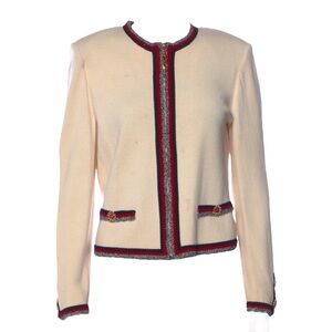 St. John Collection Cream and Red Blazer